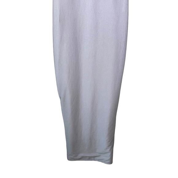Naked Wardrobe New Women's V Neck Shine Bodycon Midi Dress Lavender Small - Picture 7 of 10